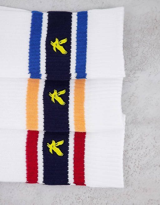 Contrast-stripe athletic socks 3-pack