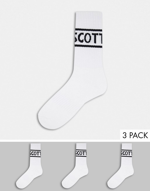 Lyle & Scott Bodywear 3 pack logo sport socks in white