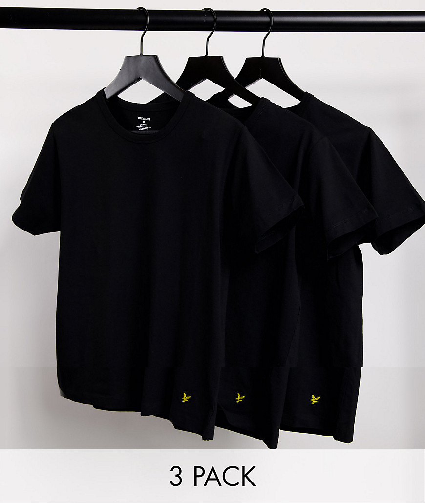Lyle & Scott Bodywear 3 pack t-shirt in black