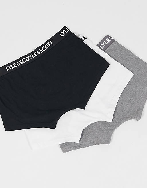 Men Underwear/Lyle & Scott Bodywear 3 pack trunks in multi 