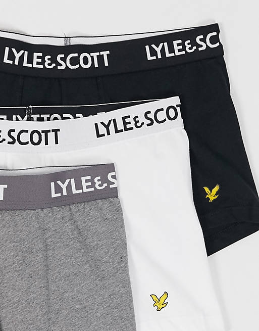 Men Underwear/Lyle & Scott Bodywear 3 pack trunks in multi 