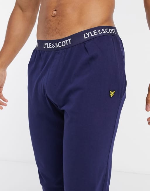 Lyle Scott Bodywear cuffed lounge pants in navy