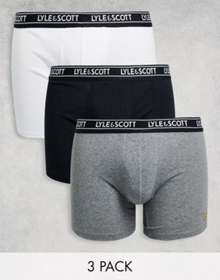 Sous-vêtements Lyle & Scott - Bodywear Quincy - Lot de 3 boxers - Noir/blanc/gris