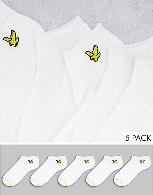Underwear & Socks Socks/Lyle & Scott Bodywear Ruben 5 pack trainer socks in white 