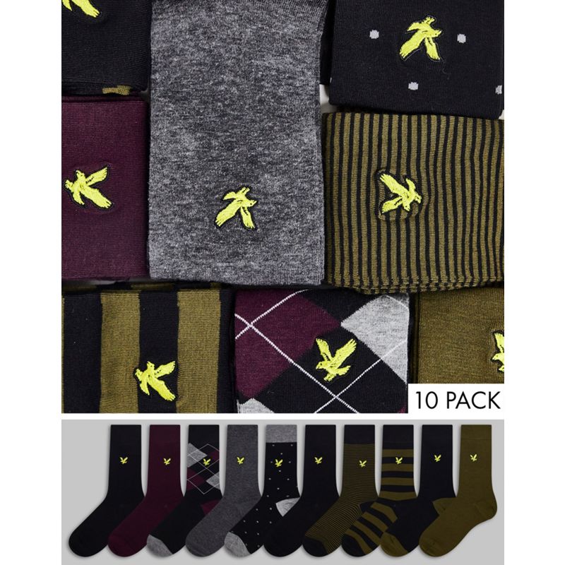 Lyle & Scott – Bodywear – Socken in verschiedenen Farben im 10er-Pack 