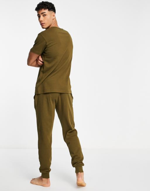 Khaki jogger set sale
