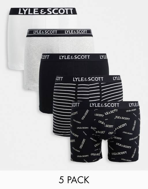 Lyle & Scott – Bodywear – Zestaw 5 par bokserek w różnych kolorach