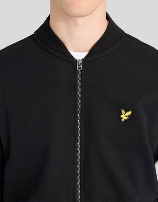Lyle & Scott bomber en jersey aspect daim noir jais, 6 de 6
