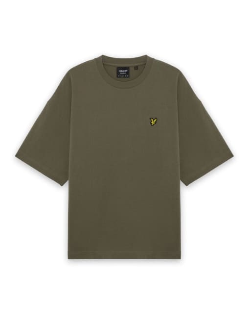 Lyle & Scott Boxy-Fit-T-Shirt in x569 Khaki Ash, 5 von 6