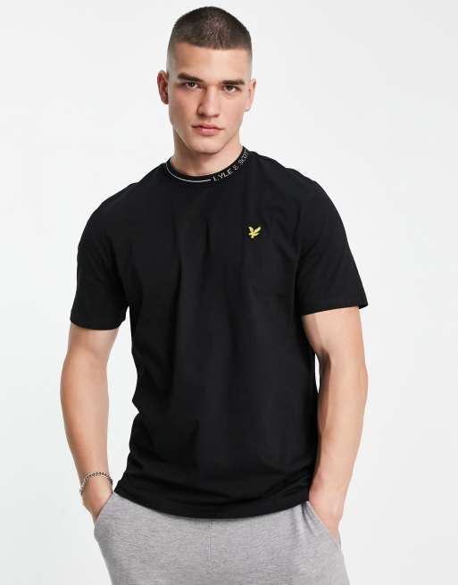 Lyle & Scott t-shirt | black ringer in ASOS neck branded