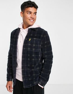 Lyle & Scott brushed check shirt in navy