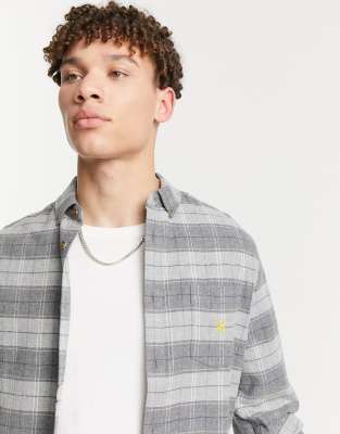 Lyle & Scott Lyle & Scott brushed check shirt-Grey