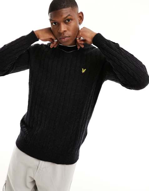 Black Crew Neck Jumpers For Men