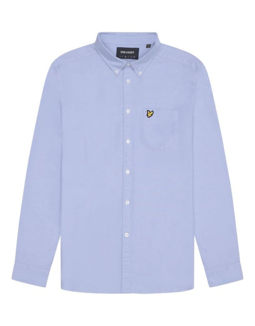 Lyle & Scott - Camicia Oxford a maniche lunghe color riviera, 1 di 2