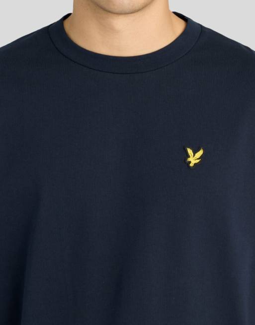 Lyle & Scott camiseta boxy fit de manga corta en azul marino oscuro, 3 de 6