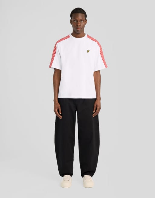Lyle & Scott camiseta con cinta de rayas en blanco, 2 de 6