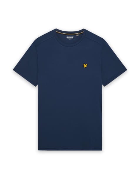 Lyle & Scott camiseta de manga corta con manga montada en azul navy peony - view 1