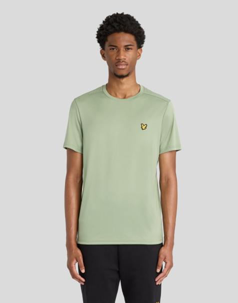 Lyle & Scott camiseta de manga corta con manga montada en verde botánico - view 1