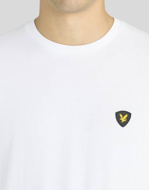 Lyle & Scott camiseta de manga corta con parche de escudo blanca, 3 de 5