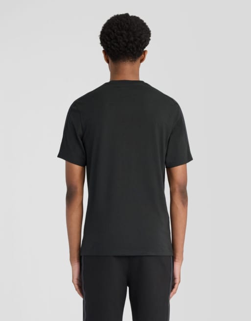 Lyle & Scott camiseta de pádel de manga corta con cinta en negro azabache, 4 de 6