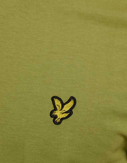 Lyle & Scott - camiseta ringer de manga corta en verde arbusto y blanco, 6 de 6