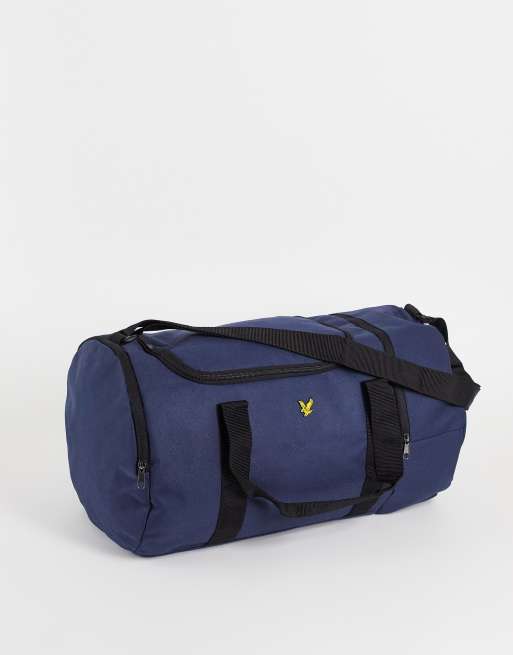 Lyle Scott canvas barrel bag in navy