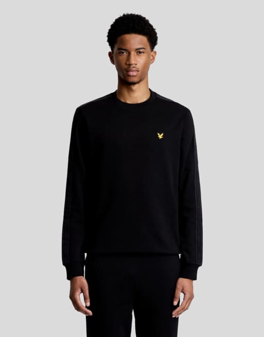 Lyle & Scott - capa intermedia con cinta jacquard y cuello redondo en z865 negro azabache, 7 de 7