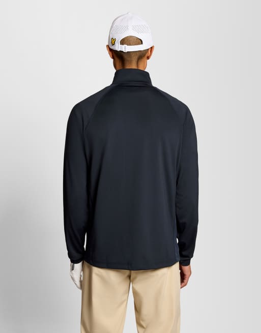 Lyle & Scott - capa intermedia con paneles de malla para golf en z271 azul marino oscuro, 4 de 6