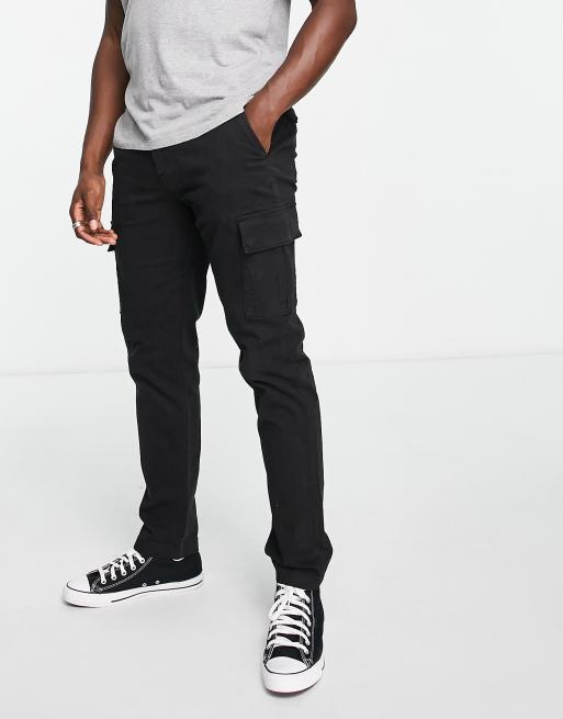 Slim Fit Cargo trousers, Black