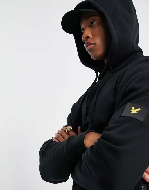 Sudadera Lyle & Scott Embroidered Hoodie negra para homb