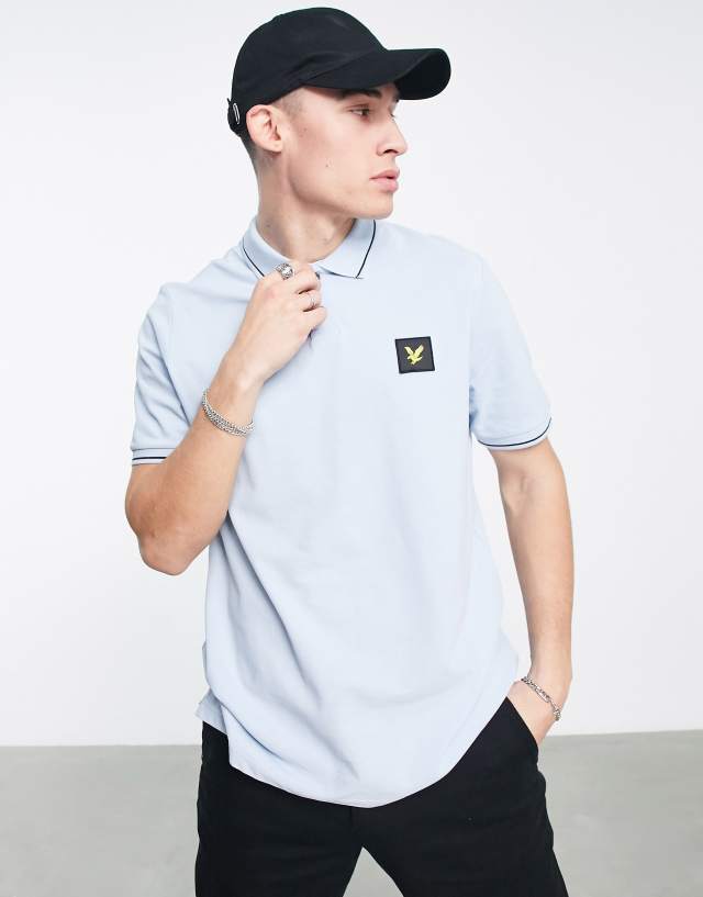 Lyle & Scott Casuals zip neck polo in blue