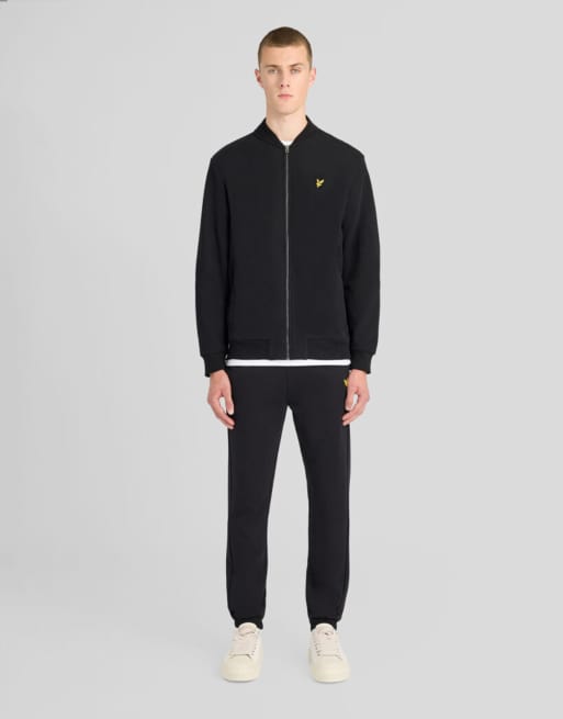 Lyle & Scott cazadora bomber de punto afelpado en negro azabache, 2 de 6