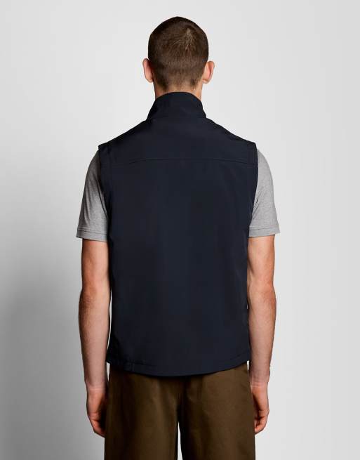 Lyle & Scott - chaleco softshell con espalda de malla y cuello alzado en z271 azul marino oscuro, 4 de 6