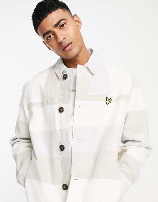 Lyle & Scott checked overshirt in grey 