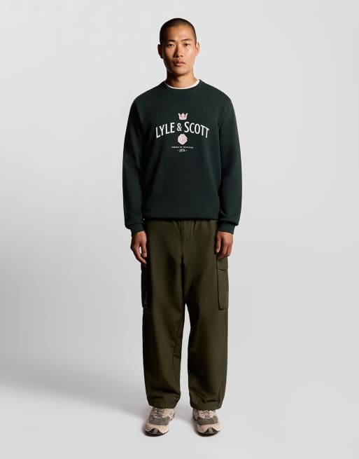 Lyle & Scott  cheers to tradition graphic crew neck in  dark navy 