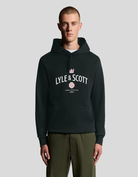 Lyle & Scott  cheers to tradition graphic hoodie in  dark navy - view 1