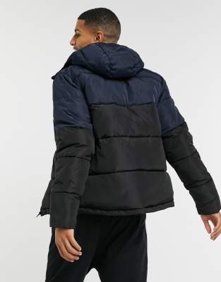 lyle and scott colour block puffer jacket