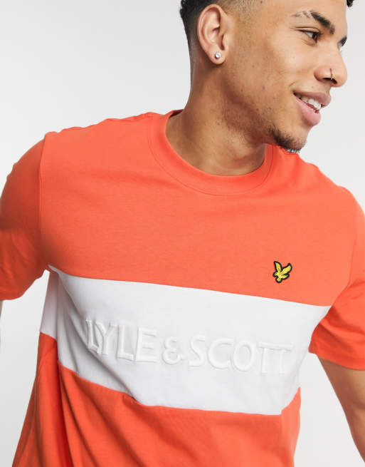 lyle and scott colour block t shirt