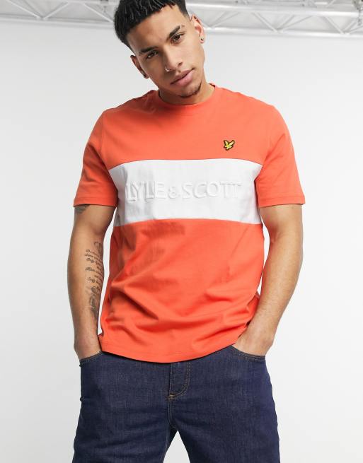 lyle and scott colour block t shirt