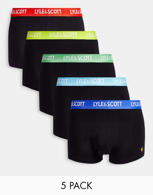 Lyle & Scott - Confezione da 5 paia di boxer aderenti neri