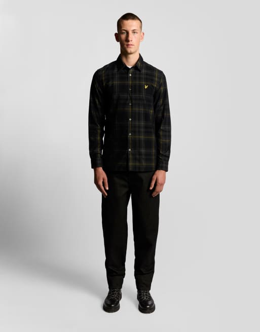 Lyle & Scott – Cordhemd in Tiefschwarz mit Schottenkaros  , 5 von 5