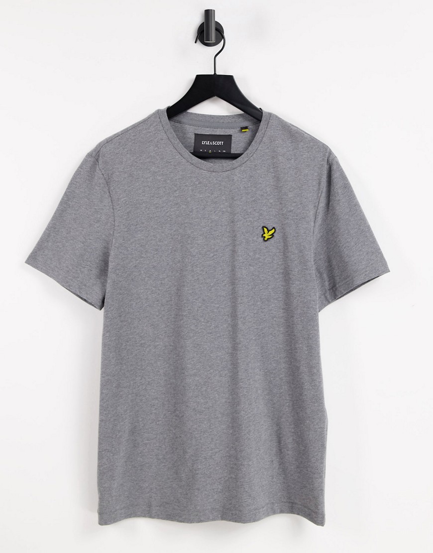 Lyle & Scott cotton logo t-shirt in gray heather