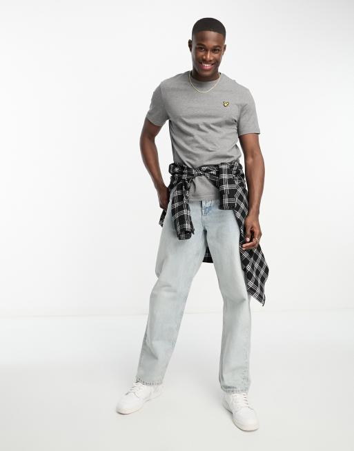 Lyle & Scott cotton logo t-shirt in grey marl , 2 of 4