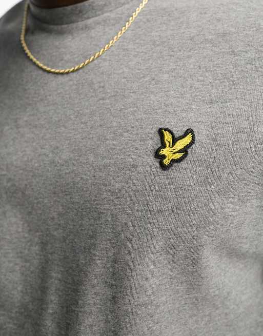 Lyle & Scott cotton logo t-shirt in grey marl , 4 of 4