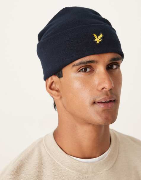 Lyle & Scott  cotton merino beanie in  dark navy - view 1