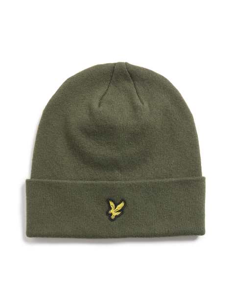 Lyle & Scott cotton merino beanie in deep depths - view 1