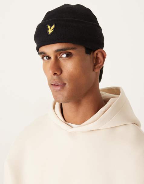 Lyle & Scott  cotton merino beanie in  jet black - view 1
