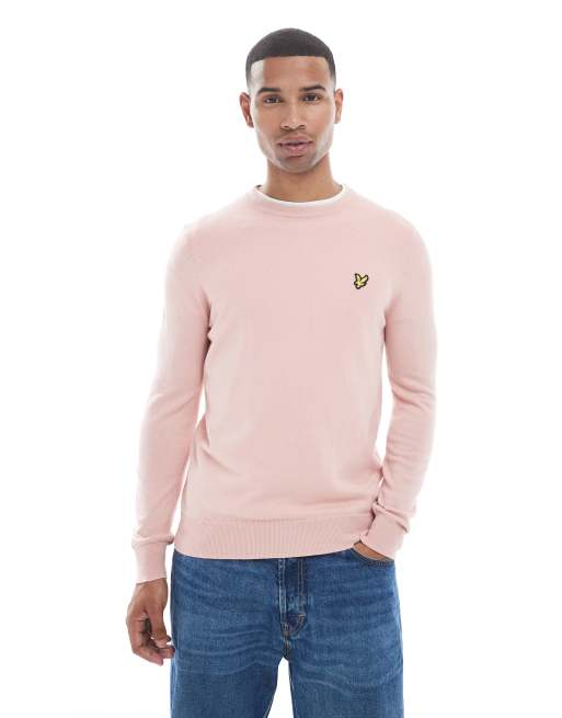 Lyle & Scott  cotton merino crew neck jumper in  blossom 