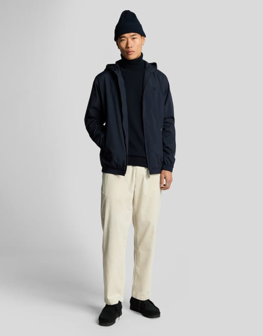 Lyle & Scott cotton merino turtleneck jumper in dark blue , 2 of 4