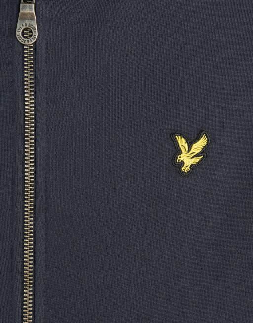Lyle & Scott couche intermédiaire sweat à capuche zippé intégral en molleton épais bleu marine foncé, 6 de 6